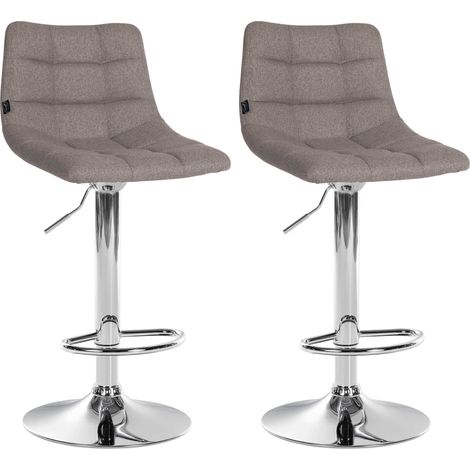 Set di 2 sgabelli da bar Jerry Fabric grigio cromo