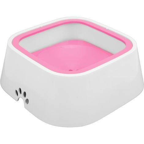 Gamelle flottante pour animaux de compagnie 1 L / 34 oz, grande capacité, anti-éclaboussures, pour chien, pour l'intérieur et l'extérieur, rose (1/5)