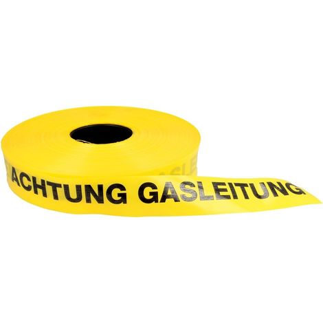 Bande de signalisation, 40 mm x 250 m jaune, ’’Achtung Gasleitung’’