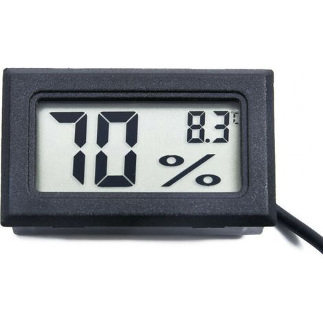 Hygromètre-mini à sonde numérique intérieur/extérieur avec thermomètre et hygromètre électroniques intégrés et câble de sonde de 1,5 mètre (1/4)