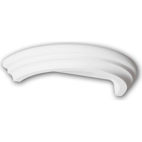 Profhome Decor – Anneau de demi-colonne décorative style dorique blanc – Mousse de polyuréthane rigide – Longueur 29,5 cm – Largeur 14,5 cm – Hauteur 4,5 cm
