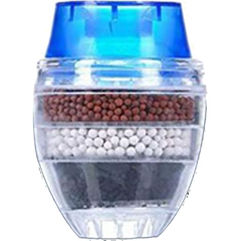Filtre à eau bleu à montage sur robinet, multicouche, efficace, économe en eau, système de filtration facile à installer pour la cuisine et la salle de bain (1/5)