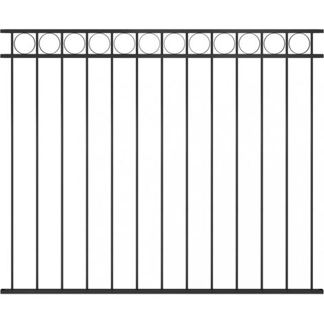 vidaXL Fence Panel Steel 1.7x1.5 m Black