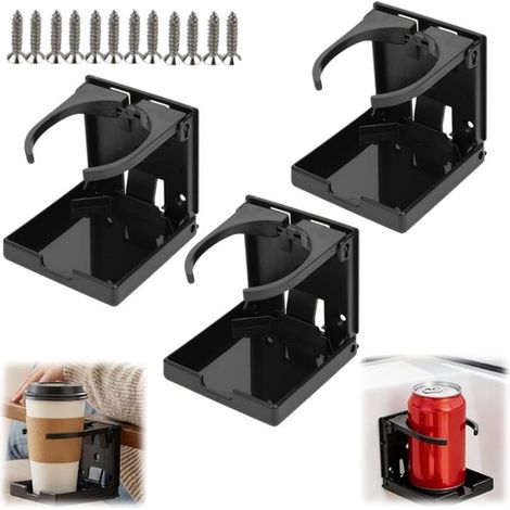 Porte gobelet de voiture gobelet pour bateau bouteille d'eau au bureau (9,7 x 10 x 2,5 cm Noir) (1/5)