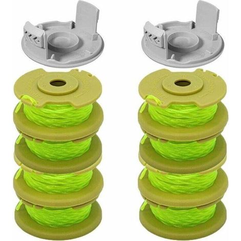 10 Paquets Bobine de Rechange pour Coupe-bordure pouce pour Ryobi , Compatible Avec Ryobi One + AC14RL3A, Coupe-fil Sans Fil , 8 Bobines + 2 Capuchons de Coupe,（ Jaune）