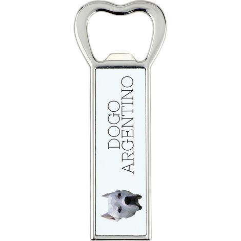 Cane argentino, Dogo Argentino - apribottiglie con foto e iscrizione per la birra Art-Dog (1/5)