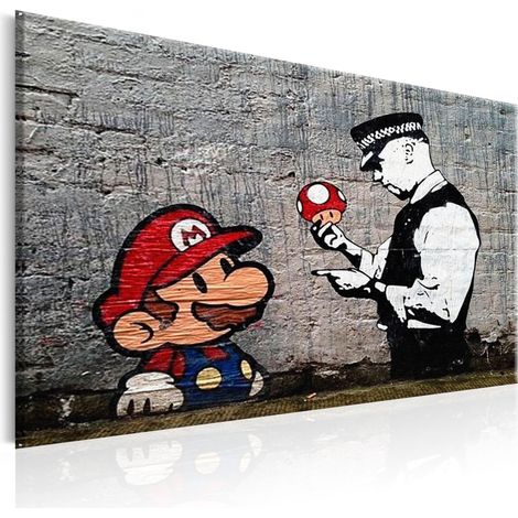 Quadro - Mario and Cop by Banksy - 60x40 (1/4)