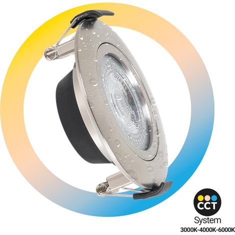 Downlight LED Exterior - 7W - CCT - 630lm - Corte Ø 70mm - IP54 - Niquel (1/5)