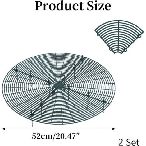 2 Pcs Grille de Protection pour Pot de Fleurs, Grille Protection Plante 52 cm Découpable, Vert Foncé Rond Grille pour Pot de Fleurs (1/4)