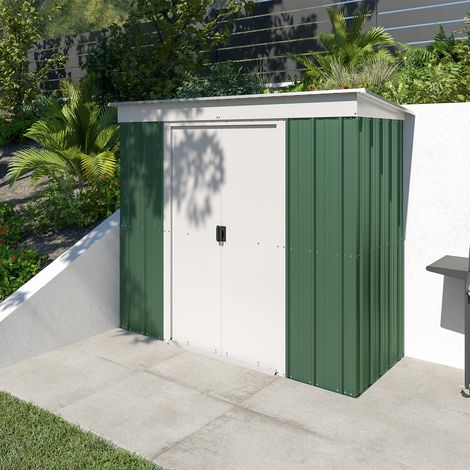 M&S – Abri de jardin métal 2,20m² – Structure galvanisée – Dimensions extérieures 224x104cm – Kit d'ancrage inclus (1/7)