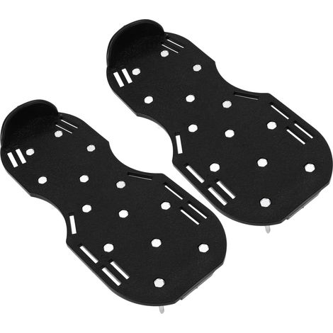 Scarificateur manuel de pelouse, sandales à pointes pour jardin, chaussures à pointes pour gazon avec sangles à boucle en alliage de zinc, noir (1/5)