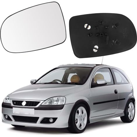 2 Stück Rückspiegelglas Ersatz für Opel Corsa C 2000-2006, verstellbare Außenspiegel Passform, Rückfahrglas Rückfahrglasspiegel
