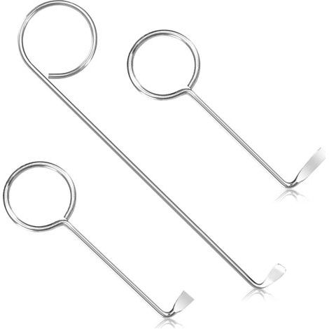 Set of 3 Trim Keys, Stainless Steel, Lock Picking Tool, Silver, For Doors and Cabinets (1/5)