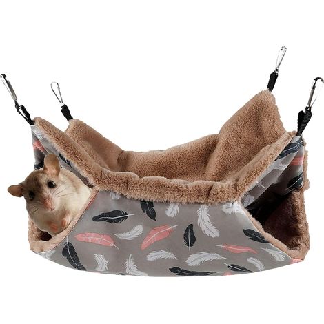 Hamac pour petite cage pour animaux de compagnie, lit suspendu pour accessoires de cage pour petits animaux 34X34 (1/3)