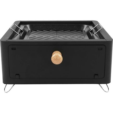 Réchaud de camping, Gril à charbon portable, Design de table, noir (1/2)