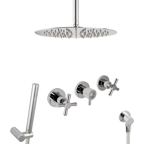 PaulGurkes Unterputz Regendusche Komplett Set aus Edelstahl 30 cm Regenwalddusche Duschset (1/5)