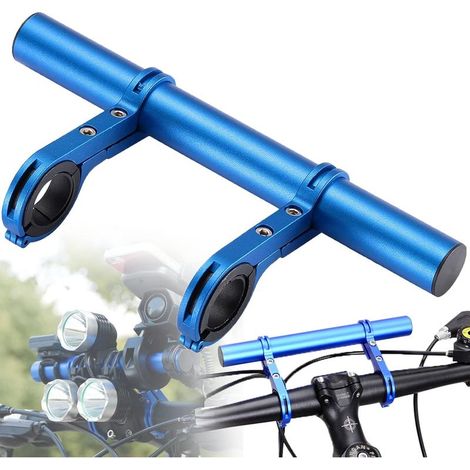 QAZQA Vélo Guidon Extender en Alliage, Vélo Guidon Extender, Extension de Guidon de Vélo, Barre D'extension de Support de Guidon de Vélo Double pour Lampe de Poche de Vélo, Compteur de Vitesse de Vélo