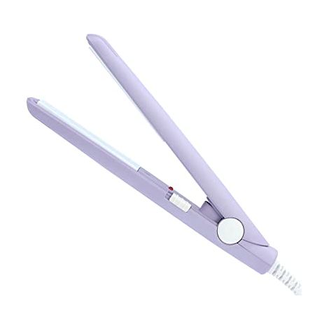 Lisseur Cheveux, 25W Mini lisseur céramique tourmaline plaque lisseur beauté bigoudis, 2 In1 Fer plat à boucler Revêtement en céramique Prise EU (Violet) (1/5)