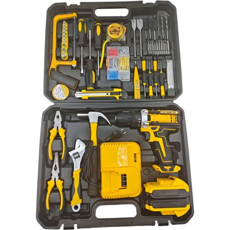 Perceuse Visseuse Sans Fil 21V, Perceuse à Vitesse Variable avec 2 Batteries Lithium et Chargeur, Tournevis Électrique Multifonction pour Bricolage