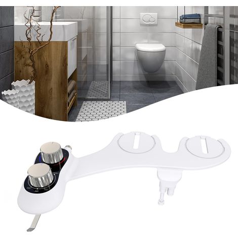 Bidet - Attacco per WC - Bidet non elettrico con porta carta igienica - Inserto per WC - Doppi ugelli autopulenti - Pressostato regolabile per acqua calda e fredda (1/4)