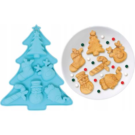 Stampo in silicone per biscotti a forma di albero di Natale, 20x23 cm (1/4)