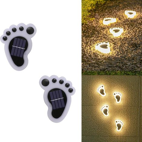 Solarleuchten für den Außenbereich, niedliche Pfotenabdruck-Solarleuchten, wasserdicht, helle Landschaftsbeleuchtung mit Wurzeln für Rasen, Blumen, Garten und Terrasse, 2 Stück – Warmweiß (1/5)
