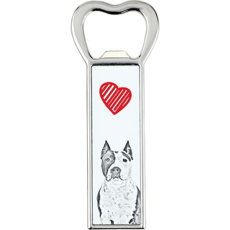 American Staffordshire Terrier, Amstaff, Amstaf - apribottiglie con cane, apri frigo personalizzato, regalo unico per uomo di Art-Dog (1/5)