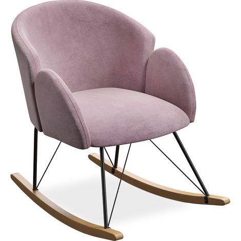 Sillón Mecedora con reposabrazos - Tapizado en Terciopelo - Freia