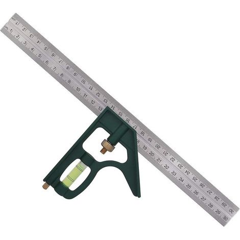Combinaison Square en Acier Inoxydable Règle d'angle de Combinaison Réglable 45/90 Degrés équerre Combinée Multifonction Universal 300 mm 12 Pouces (1/5)