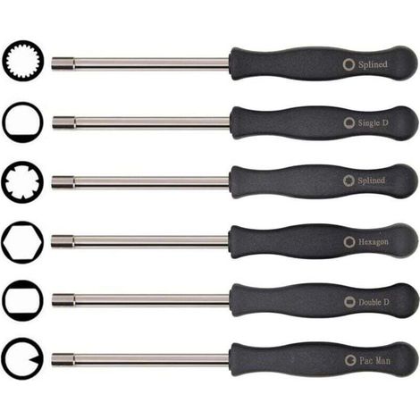 Jeu de tournevis pour carburateur, outil de réglage 6 pièces adaptable sur Husqvarna 125 135 136 137 141 141 235 235e 236 236e 240 240e 435 435e 440e de McCulloch Partner tronçonneuses Poulan H719 (1/4)