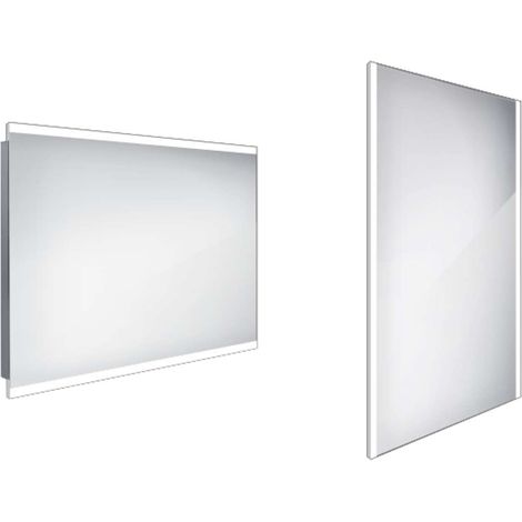 Nimco Specchi - Specchio da bagno a LED 100x70 cm, quadrato, alluminio ZP 12004 (1/3)