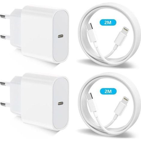 Bardusch-25W Chargeur Rapide for iPhone 14/14 Pro /14 Pro Max /14 Plus /13 12 11 SE Mini X XS XR, 4-Pack USB C Adaptateur et 2M Cable (1/4)