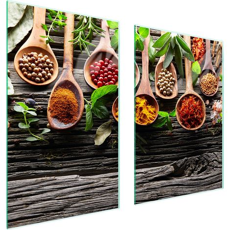 Assiette de protection en verre POUR la cuisine 65x52 épices (1/5)