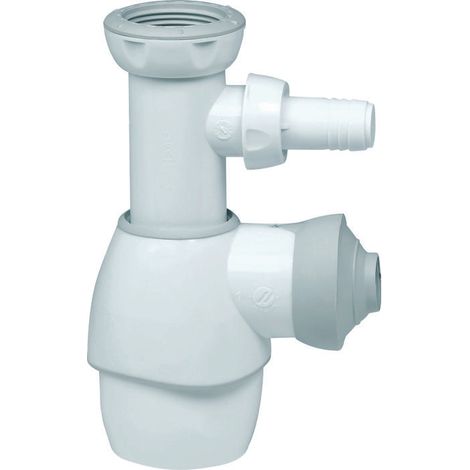 Wirquin – Siphon de lavabo tout-en-un – Hauteur réglable de 165 à 200 mm – Prise machine à laver – Joints d'étanchéité surmoulés (1/2)