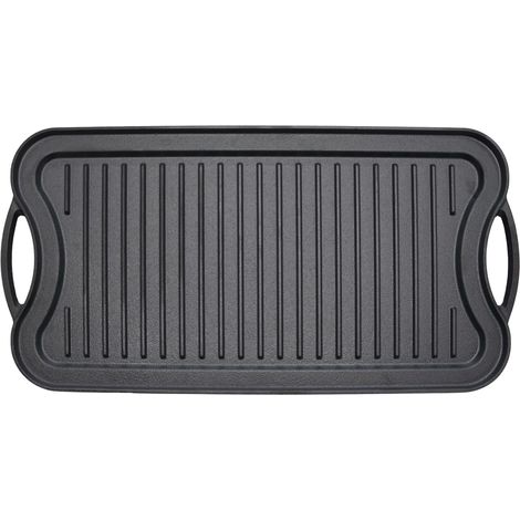 Toque Reversible Cast Iron Griddle Plate Non-Stick Grill Skillet Kitchen 50.5cm