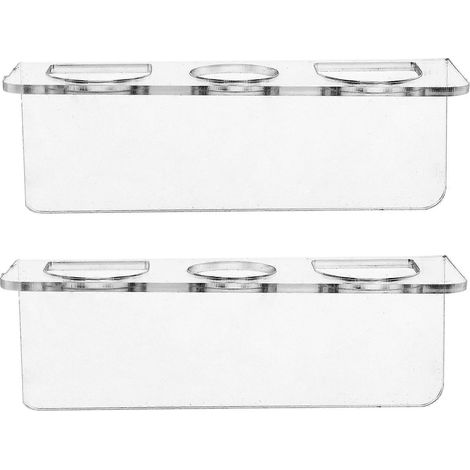 Porte-brosses à cheveux mural pour salle de bain, permettant de ranger efficacement deux produits de coiffure. (1/5)