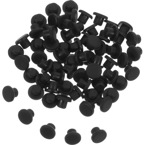 Bouchons en silicone noir Mikinona 3 0 mm lot de 100 cache-vis ronds (1/5)