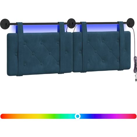 Maison Exclusive - Tête de lit suspendue Avec lumière LED Bleu Velours (1/5)
