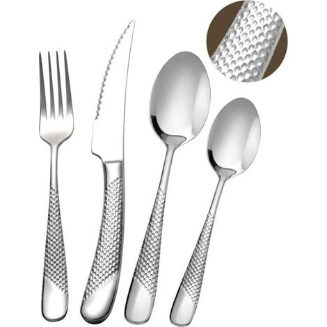 Cutlery Set - Modern - 4 Pieces - Stainless Steel - Rustproof - Dishwasher Safe (1/4)