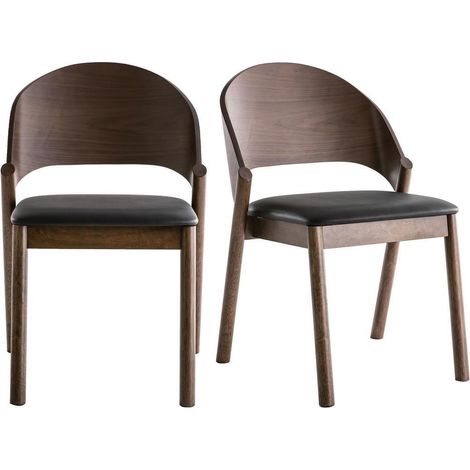 Set di 2 sedie vintage noce e nero AVALON (1/4)
