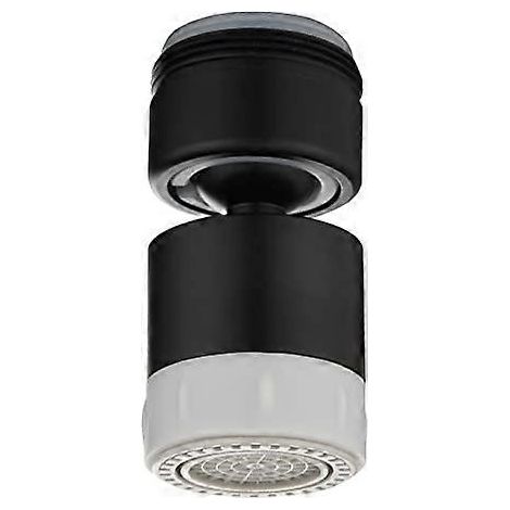 Filtre à robinet mâle ZK-M24 avec filetage mâle, deux débits d'eau différents, tête pivotante à 360°, aérateur de robinet en silicone noir (1/5)