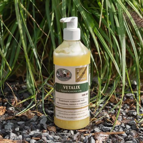 Vetalix Graisse de Mouton et Ail - Complément Nutritionnel pour Oiseaux 500ml