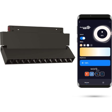 Faretto lineare a LED WiFi 2.4GHz regolabile 12W per binari magnetici SMART TRACK 48VDC 3000-5000K dimmerabile (1/5)