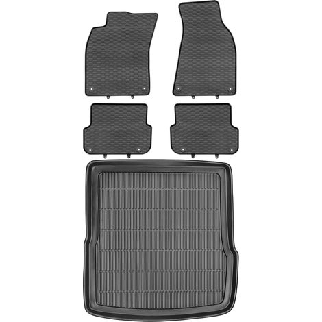 Juego de alfombrillas de goma para coche y maletero para Audi A6 C6 Kombi (junio de 2006 a 2011). (1/5)