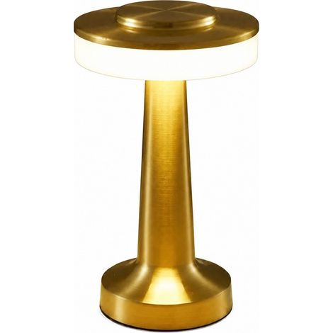 Lampe de table LED tactile sans fil rechargeable dorée pour bureau ou chambre (1/5)