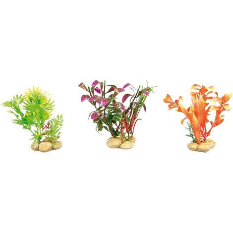 Lot de 3 plantes décoratives pour aquarium (1/3)