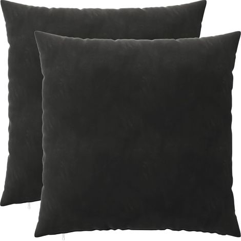 vidaXL Funda de almohada 2 uds. HEERLEN Negro 80 x 80 cm Terciopelo (1/2)