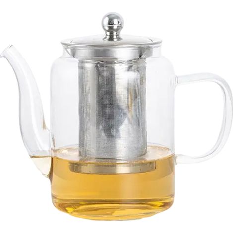 1 Théière Verre Borosilicate,Filtre Acier Inoxydable 304,Résistante Chaleur,Design Minimaliste,Thé