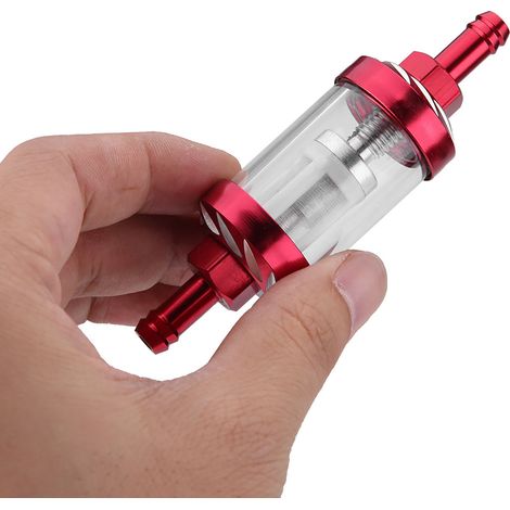 Filtre à carburant transparent pour moto (rouge) (1/3)