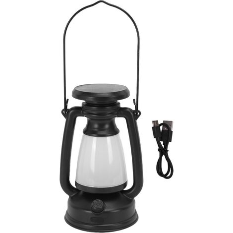 Ortviai Lanterne de camping solaire rechargeable USB-C, 3 températures de lumière avec variation continue et étanche